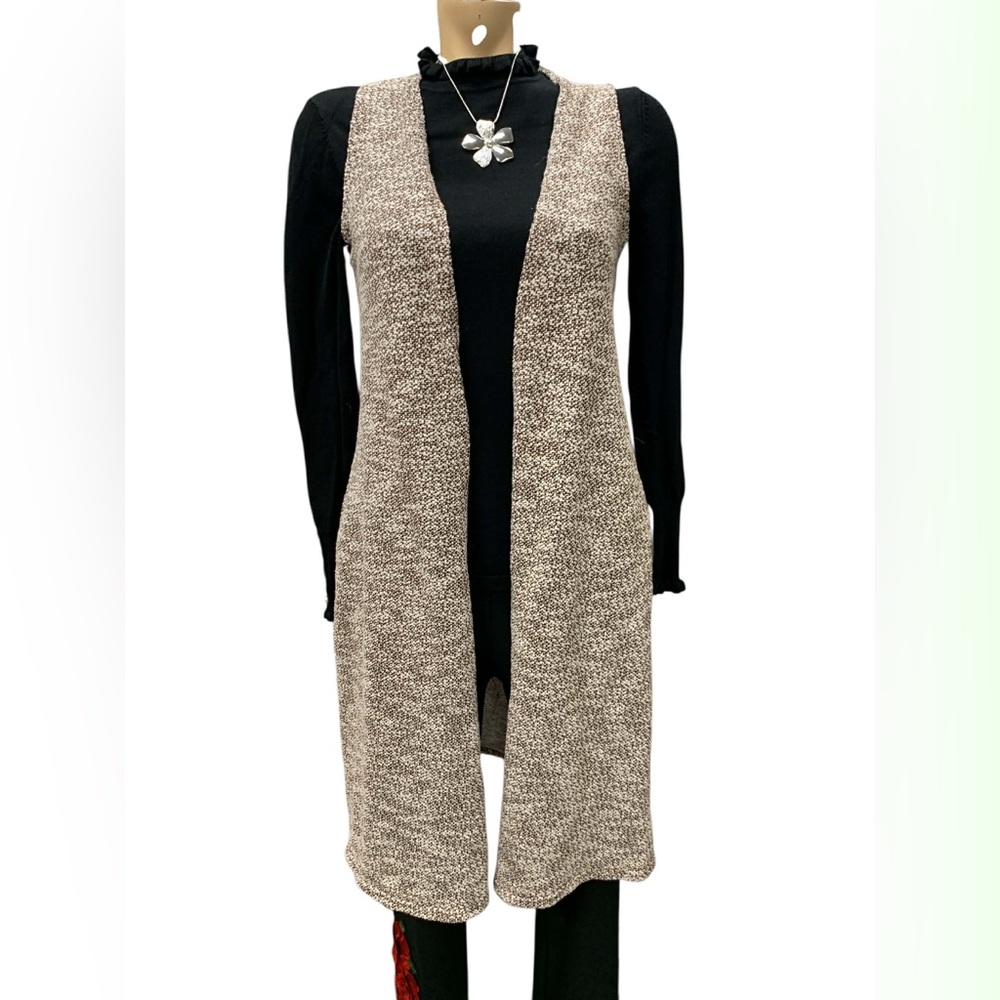 LuLaRoe Tan Open Front Knit Vest Size S